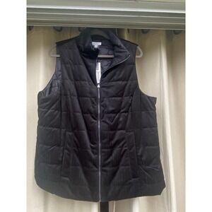 NWT Chico's Zenergy Reversible Velvet Puffer Vest - Black (Size 3 / US 16 / XL)
